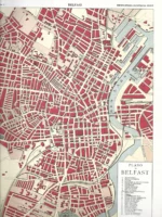 plano BELFAST prox 1910 y al dorso fotos de la ciudad de la epoca 23x32 cm doblado por la mitad