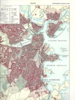 plano BOSTON prox 1910 y al dorso fotos de la ciudad de la epoca 23x32 cm doblado por la mitad