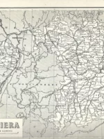 mapa BAVIERA prox 1910 hoja 23x32 cm doblado por la mitad