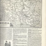 mapa BOSNIA prox 1910 hoja 23x32 cm doblado por la mitad
