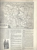 mapa BOSNIA prox 1910 hoja 23x32 cm doblado por la mitad