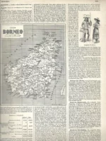 mapa ISLA BORNEO prox 1910 hoja 23x32 cm doblado por la mitad
