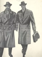 3 lamina LA MODA ELEGANTE caballero A. AUBELLE BARCELONA 1951 31x19 cm doblado por la mitad