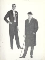 lamina LA MODA ELEGANTE caballero A. AUBELLE BARCELONA 1953 31x19 cm doblado por la mitad