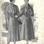 lamina LA MODA ELEGANTE señora A. AUBELLE BARCELONA 1951 31x19 cm doblado por la mitad