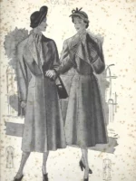 lamina LA MODA ELEGANTE señora A. AUBELLE BARCELONA 1951 31x19 cm doblado por la mitad