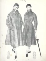 lamina LA MODA ELEGANTE señora A. AUBELLE BARCELONA 1953-54 31x19 cm doblado por la mitad
