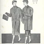 lamina LA MODA ELEGANTE señora A. AUBELLE BARCELONA 1955-56 31x19 cm doblado por la mitad