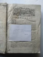 BIBLIA MUY ANTIGUA siglo XVIII incompleta falta portada y fecha tapas originales, las faltas relacionadas en la ficha de la foto