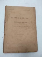 LA REVISTA MODERNA revista iberoamericana octubre 1891, foto indice las hojas sueltas, no tiene lomo