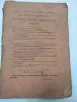 LA REVISTA MODERNA revista iberoamericana octubre 1890, foto indice , las hojas sueltas, no tiene lomo CONCEPCION ARENAL, A.QUEROL, E.BENOT, J.ORTEGA MUNILLA