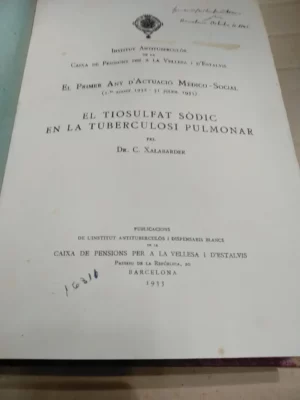 INSTITUT ANTITUBERCULOS CAIXA DE PENSIONS 1933 memorias y trabajos