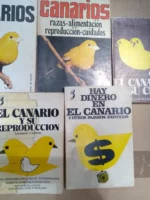 lote 5 libros sobre CANARIOS cria y reproducción