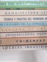 lote 8 libros CEAC construcción 1.proyectos de chalets, 5.diccionario de la construcción 29.chimeneas 34.hormigon armado 47.arquitectura legal 53.prefabricados hormigon 59.locales industriales