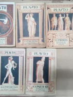 lote 5 libros PLAUTO OBRAS COMPLETAS COMEDIAS