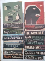 lote 13 publicaciones españolas (la casa tradicional en España, fray Junipero Serra, clima suelo y agricultura, la industrializacion de España, nuestros inventores... ,