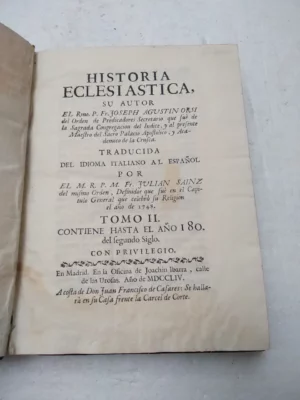 HISTORIA ECLESIASTICA hasta el año 180, tomo 2º