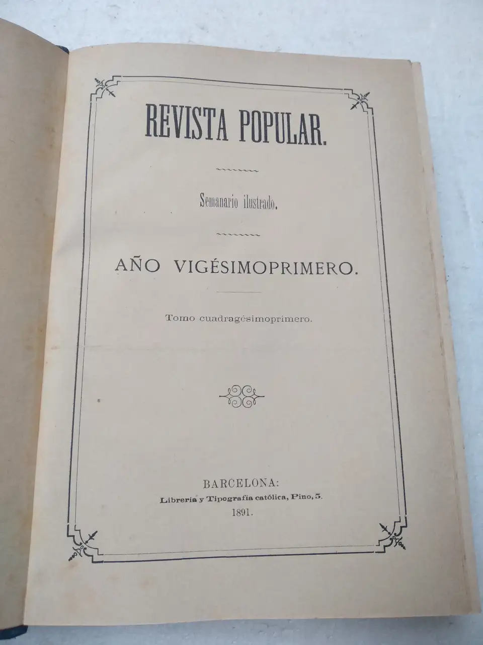 REVISTA POPULAR semanario ilustrado , 1891