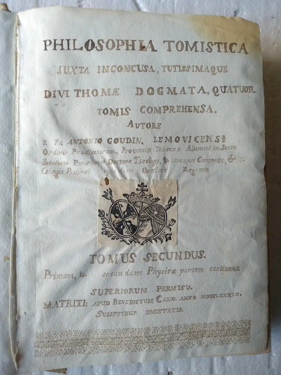 PHILOSOPHIA TOMISTICA ,tomo II sin portada original , manuscrita