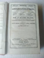 JOURNAL DES CONNAISSANCES UTILES, octubre 1831 a decembre 1832, janvier a decembre 1833