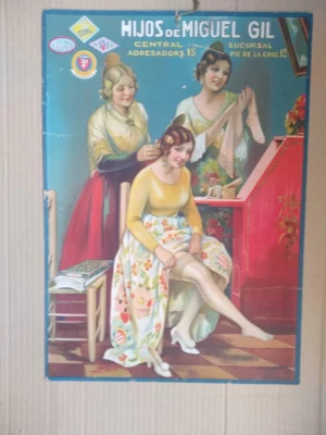 LAMINA CALENDARIO 1929, publicidad MIGUEL GIL calzados, litografía Dura