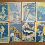 lote 8 libros JACK LONDON , tres corazones, la canción del pirata, cuentos de los mares del Sur, valor holandes, Jerry el de las islas, la llamada de la selva, aventura, la fuerza de los debiles cubiertas de ARTURO BALLESTER