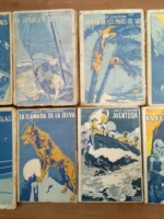 lote 8 libros JACK LONDON , tres corazones, la canción del pirata, cuentos de los mares del Sur, valor holandes, Jerry el de las islas, la llamada de la selva, aventura, la fuerza de los debiles cubiertas de ARTURO BALLESTER