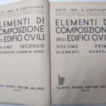 ELEMENTI DI COMPOSIZIONE DEGLI EDIFICI CIVILI, U.Oepli 1935 Milano, 2 tomos en un volumen completo, arquitectura fascista italiana