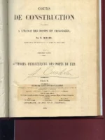COURS DE CONSTRUCTION DES OUVRAGES DES PORTS DE MER , TEXTE y ATLAS