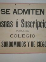 CARTEL original COLEGIO SORDOMUDOS Y CIEGOS en cartón