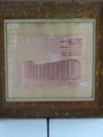 cartel EDIFICIO NAUTIC CULLERA PLAYA EN MARCO DE MADERA CON CRISTAL