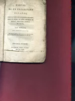 CARTAS DE UN PRESBITERO ESPAÑOL SOBRE LA CARTA DEL CIUDADANO GREGOIRE AL SEÑOR ARZOBISPO DE BURGOS, INQUISIDOR GENERAL DE ESPAÑA tapas mudas papel de aguas de epoca, recorte de 3cm en la parte inferior de la portada