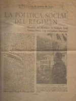 MIERES 13 MARZO 1950, LA POLITICA SOCIAL DEL REGIMEN, discurso del Ministro de Trabajo JOSE ANTONIO GIRON a los trabajadores asturianos