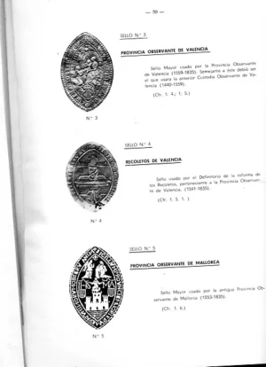LOS SELLOS DE LAS PROVINCIAS FRANCISCANAS DE ARAGON, VALENCIA Y BALEARES