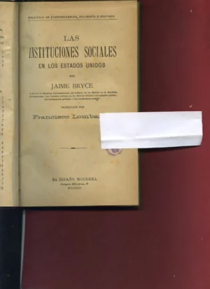 LAS INSTITUCIONES SOCIALES EN LOS ESTADOS UNIDOS.TRAD F.LOMBARDIA
