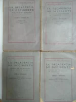 LA DECADENCIA DE OCCIDENTE, BOSQUEJO DE UNA MORFOLOGIA DE LA HISTORIA UNIVERSAL trad M.GARCIA MORENTE