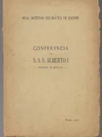 REAL SOCIEDAD GEOGRAFICA DE MADRID, conferencia de S.A.S ALBERTO I principe de Monaco