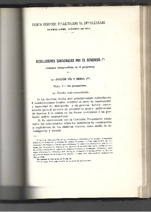 primer CONGRESO SUDAMERICANO DE FERROCARRILES Buenos Aires 1910 publicación de los antecedentes y detalles