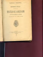 SANIDAD NACIONAL. DISPOSICIONES OFICIALES DEL Mº DE LA GOBERNACION DURANTE EL AÑO 1902.Durante el año 1903 dos tomos en un vol, balnearios...saneamiento, epidemias de peste...