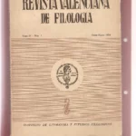 REVISTA VALENCIANA DE FILOLOGIA, TOMO IV, Nº 1