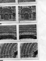 15 FOTOGRAFIAS ESTEREOSCOPICAS de SORIA, serie 1ª de la 1 a la 15, iglesia de santo Domingo (exteriores e interiores) Colegiata de San pedro (claustro, capitel) iglesia de S.Juan de Duero, palacio Condes de Gomara, iglesia s.Juan de Rabanera