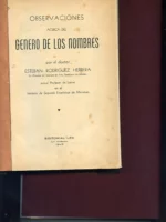 OBSERVACIONES ACERCA DEL GENERO DE LOS NOMBRES