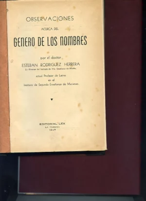 OBSERVACIONES ACERCA DEL GENERO DE LOS NOMBRES