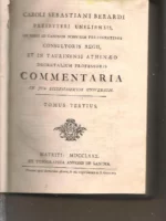 COMMENTARIA IN JUS ECCLESIASTICUM UNIVERSUM tomus tertius y tomus quartus