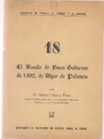 EL BANDO DE BUEN GOBIERNO 1882 DE ALGAR DE PALANCIA