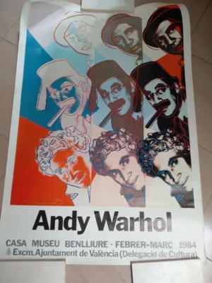 cartel exposición ANDY WARHOL casa museo BENLLIURE 1984 organiza Ayuntamiento de Valencia gran tamaño está enrrollado