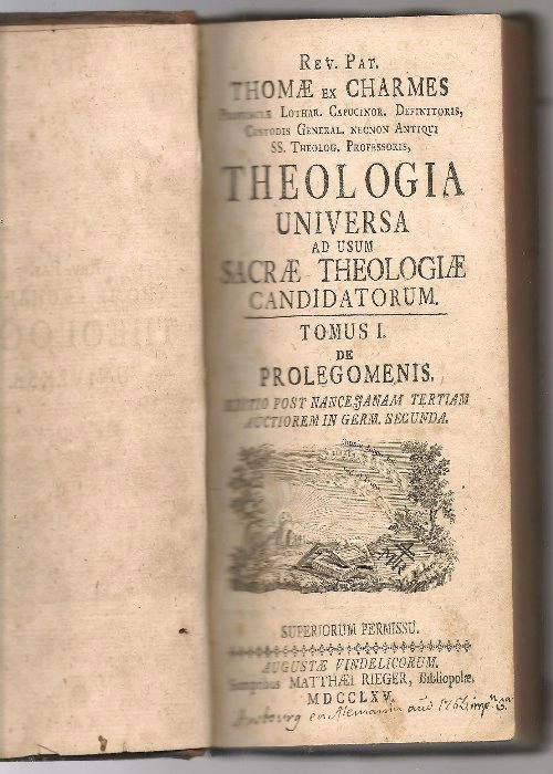 THEOLOGIA UNIVERSA AD USUM SACRAE THEOLOGIAE CANDIDATORUM 5 vols inCOMPLETO tomos 1, 3, 4, 6 y 7