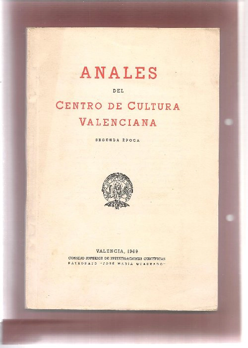 ANALES DEL CENTRO DE CULTURA VALENCIANA.2ª EPOCA, Nº 54