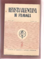 REVISTA VALENCIANA DE FILOLOGIA,TOMO II, Nº 1 (CORTES,F y GRANELL,L. : vocabulari valenciá del conreu, molinatge i comerç de l´arrós...)