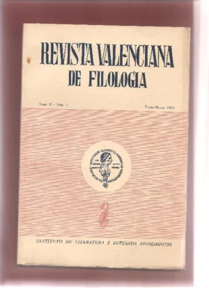 REVISTA VALENCIANA DE FILOLOGIA,TOMO II, Nº 1 (CORTES,F y GRANELL,L. : vocabulari valenciá del conreu, molinatge i comerç de l´arrós...)